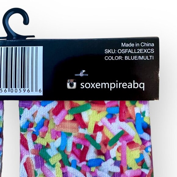 Empire Sox Multi Colorful Sprinkles Design Novelty Crew Socks Size Girl 6-13 - Picture 4 of 14